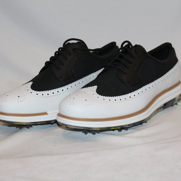 NIB COLE HAAN MEN'S ZEROGRAND OG TOUR‎ GOLD SHOES WHITE BLACK - Picture 3 of 8